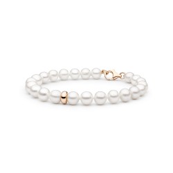 Bratara perle naturale albe si argint placat cu aur roz DiAmanti 222-66B-G (Argint 925‰ 0,9 g.)